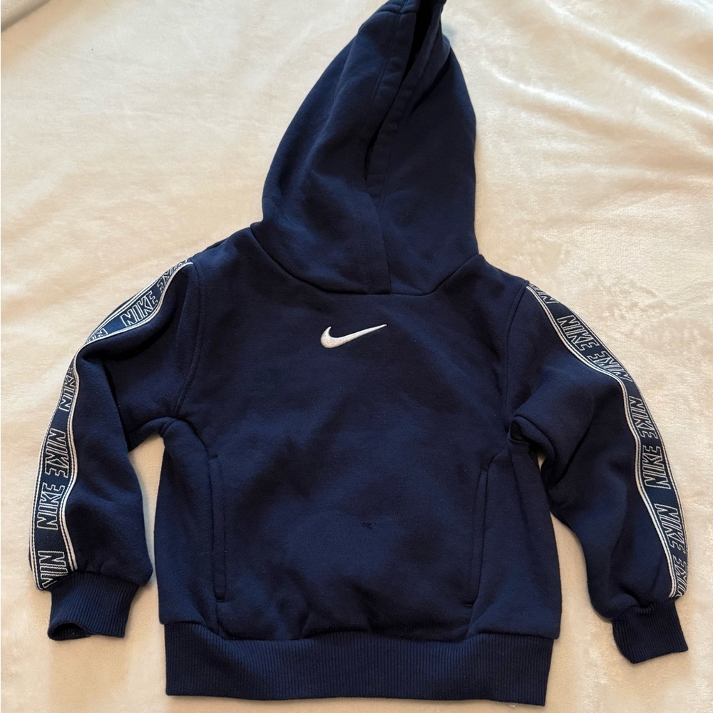 Navy Blue and White Nike Hooded Sweat Suit.
